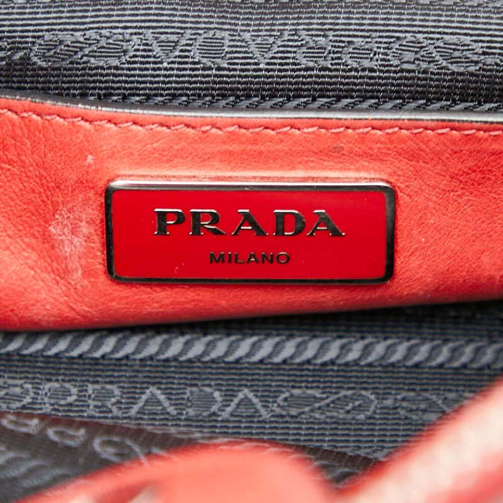 PRADA Red Leather Shoulder Bag - Picture 9 of 10